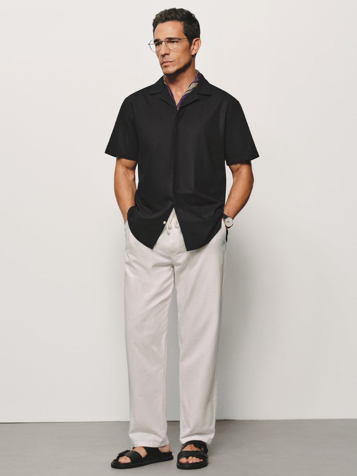 Vacation Casual Hidden Placket Linen Blend Shirt