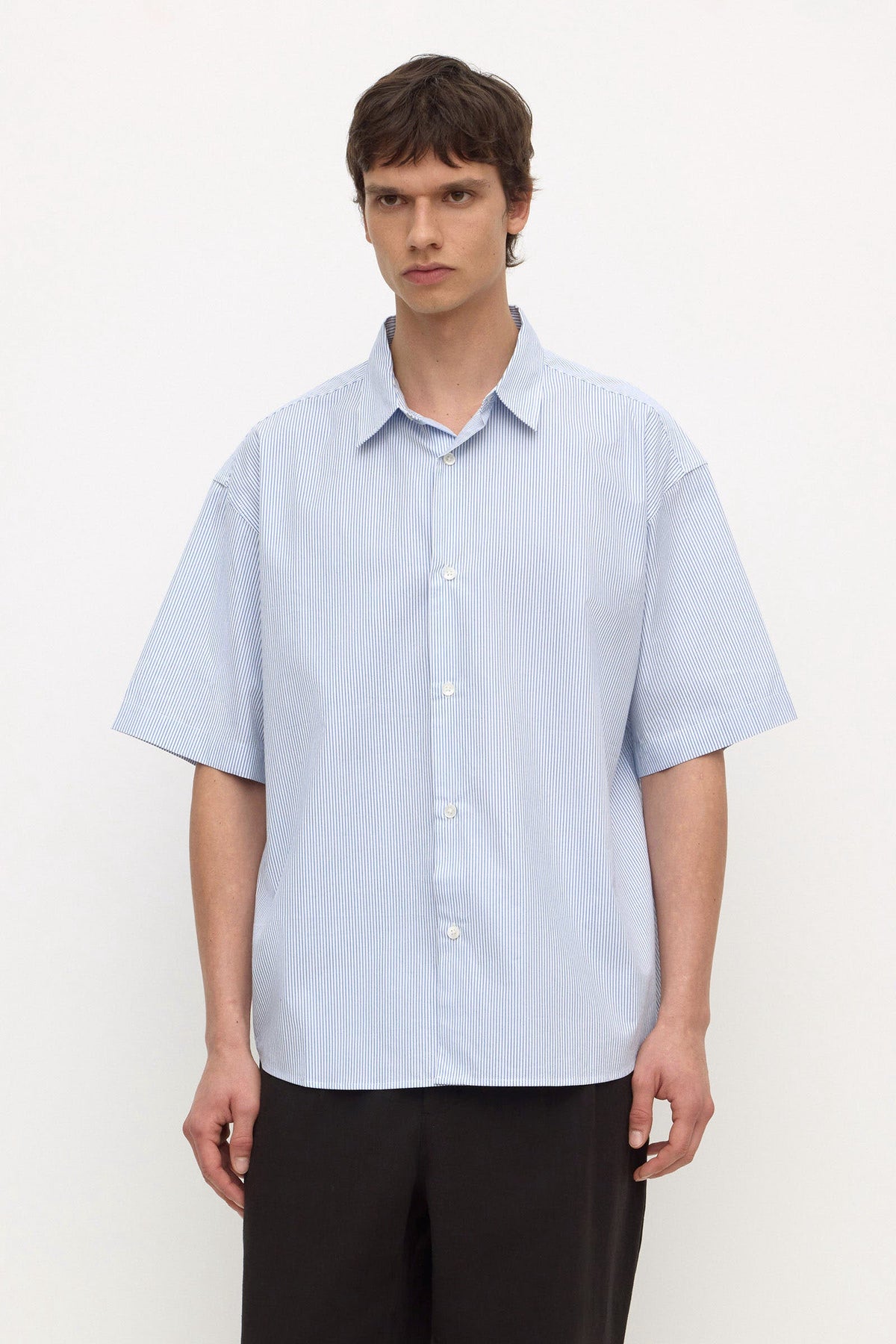 Aron Poplin Stripe Short Sleeve Shirt
